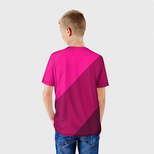 Детская футболка Широкие розовые полосы / 3D-принт – фото 4