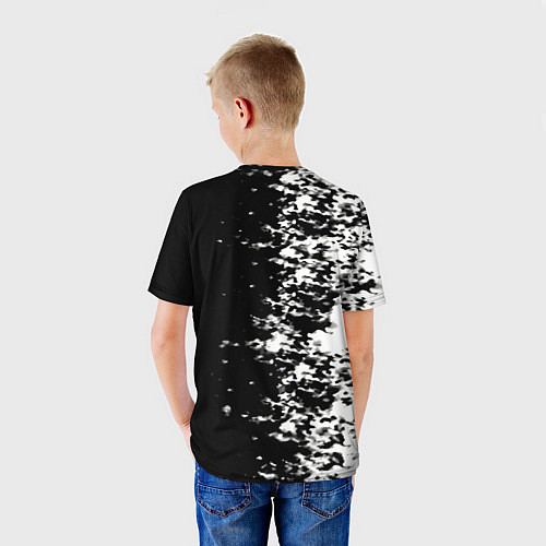 Детская футболка Ведьмак чернобелые краски / 3D-принт – фото 4