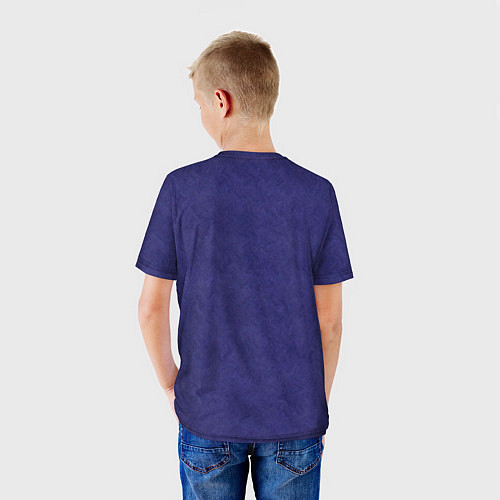 Детская футболка Фиолетовая текстура волнистый мех / 3D-принт – фото 4