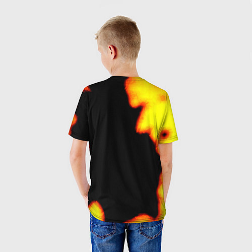 Детская футболка PlayerUnknowns Battlegrounds fire / 3D-принт – фото 4