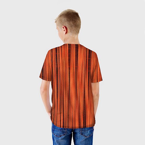 Детская футболка Абстрактные полосы красно-оранжевый / 3D-принт – фото 4