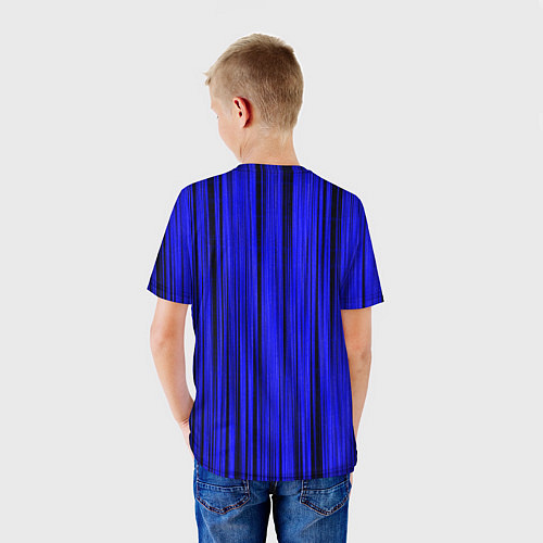 Детская футболка Абстрактные полосы ультрамарин / 3D-принт – фото 4