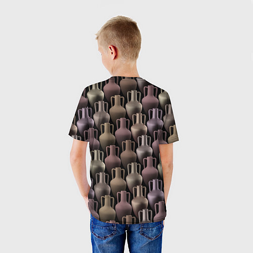 Детская футболка Разноцветные амфоры / 3D-принт – фото 4