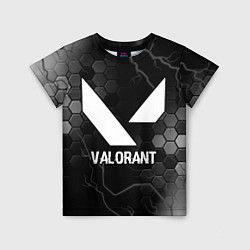 Детская футболка Valorant glitch на темном фоне