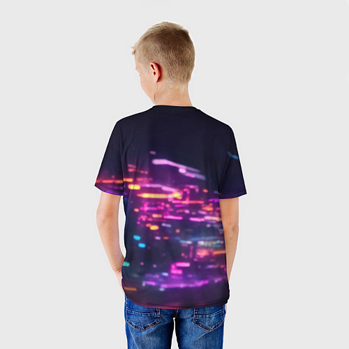 Детская футболка Девушка в пурпурных тенях / 3D-принт – фото 4