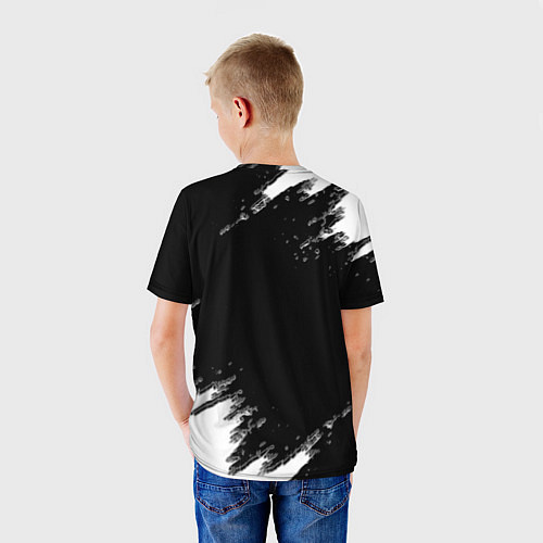 Детская футболка Juventus спорт краски черно белый / 3D-принт – фото 4