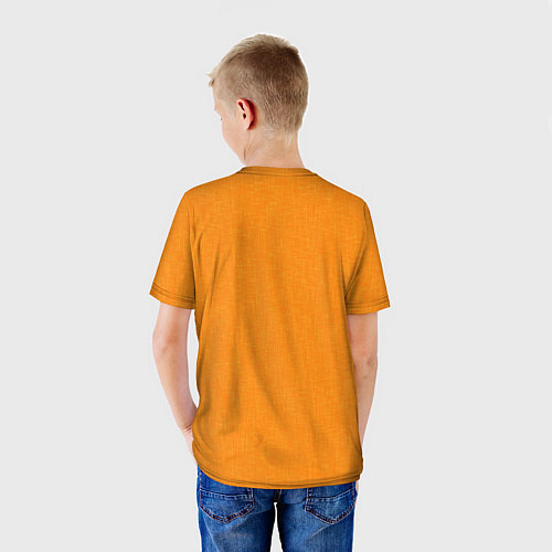 Детская футболка Жёлто-оранжевый текстура однотонный / 3D-принт – фото 4