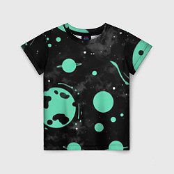 Детская футболка Чёрно-мятный космос от нейросети