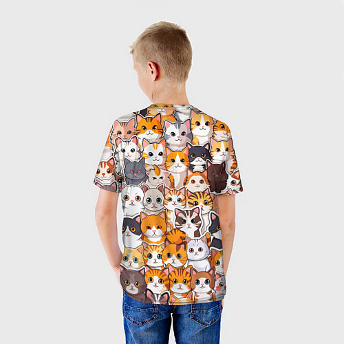 Детская футболка Очень много котиков / 3D-принт – фото 4