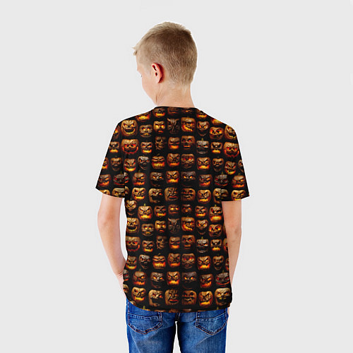 Детская футболка Тыквы страшные зубастые / 3D-принт – фото 4