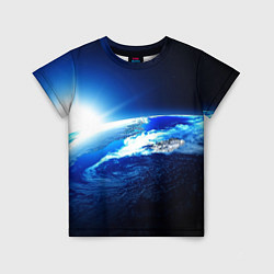 Детская футболка Восход солнца в космосе