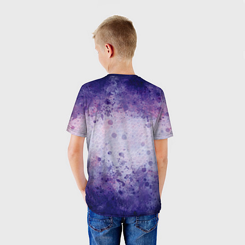 Детская футболка Абстракция - purple scales / 3D-принт – фото 4