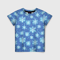 Футболка детская Pattern with bright snowflakes, цвет: 3D-принт