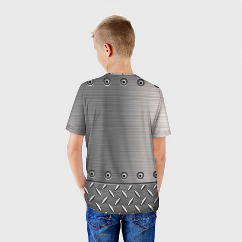 Детская футболка Стальные листы / 3D-принт – фото 4