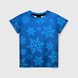 Детская футболка Голубые снежинки