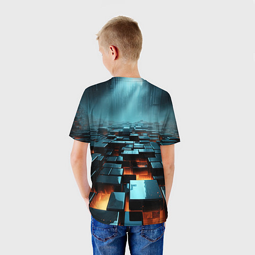 Детская футболка Объемный путь из плит / 3D-принт – фото 4