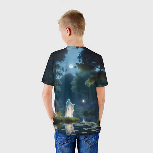 Детская футболка Одинокий призрак в лесу / 3D-принт – фото 4