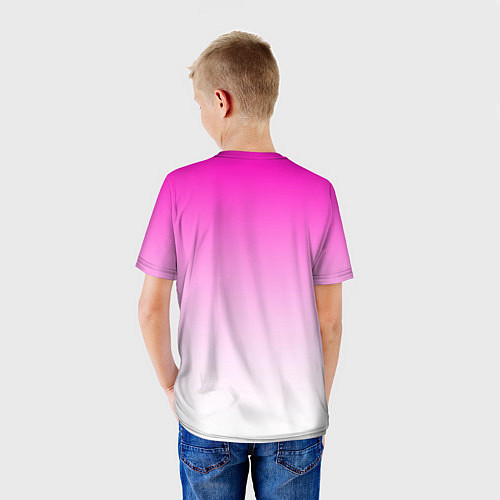Детская футболка Розово-белый градиент / 3D-принт – фото 4