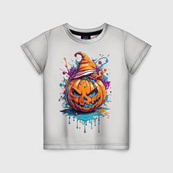 Детская футболка Хэллоуинская тыква в красках