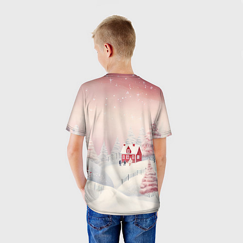 Детская футболка Снежное сияние ночи / 3D-принт – фото 4