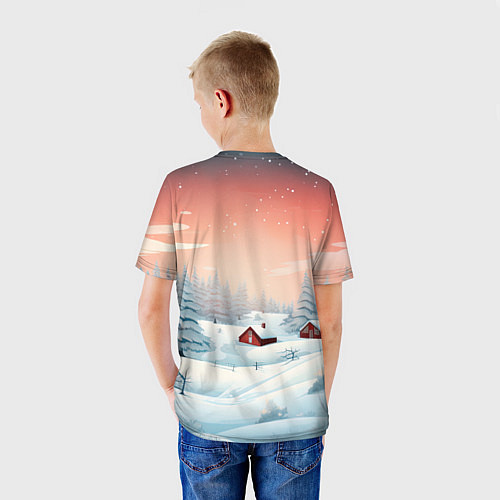 Детская футболка Погружение в зимнюю атмосферу / 3D-принт – фото 4