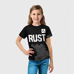 Футболка детская Rust glitch на темном фоне посередине, цвет: 3D-принт — фото 2