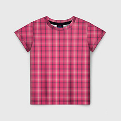 Детская футболка Розовая клетка классическая