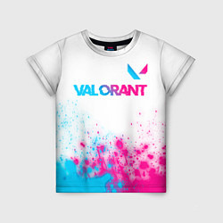 Детская футболка Valorant neon gradient style посередине