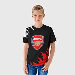 Футболка детская Arsenal fc flame, цвет: 3D-принт — фото 2