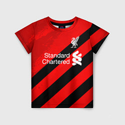 Детская футболка Ливерпуль - красные полосы