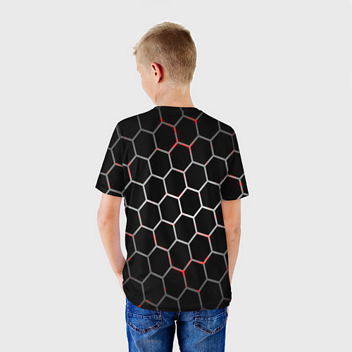 Детская футболка Шестиугольник пчелиный улей / 3D-принт – фото 4