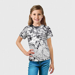 Футболка детская Белый мрамор, цвет: 3D-принт — фото 2