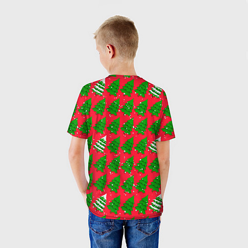Детская футболка Рождественские ёлки / 3D-принт – фото 4