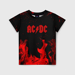 Футболка детская AC DC огненный стиль, цвет: 3D-принт