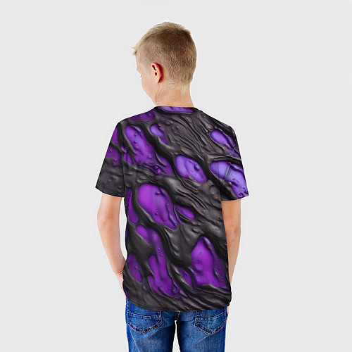 Детская футболка Фиолетовая текучая субстанция / 3D-принт – фото 4