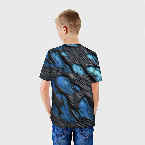 Детская футболка Синяя текучая субстанция / 3D-принт – фото 4