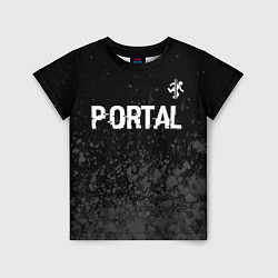 Детская футболка Portal glitch на темном фоне посередине