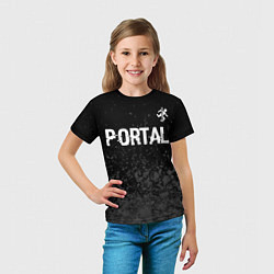 Футболка детская Portal glitch на темном фоне посередине, цвет: 3D-принт — фото 2