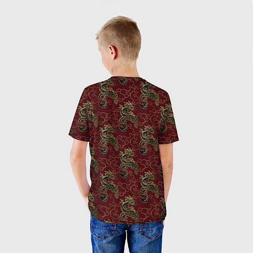 Детская футболка Азиатский стиль дракона / 3D-принт – фото 4