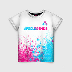 Детская футболка Apex Legends neon gradient style посередине