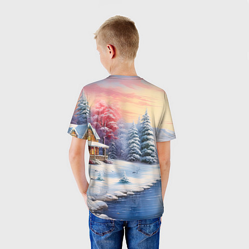 Детская футболка Сказочная метель подарков / 3D-принт – фото 4