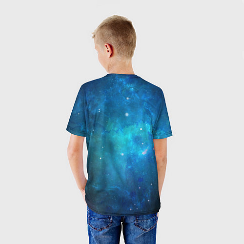 Детская футболка Голубой космос / 3D-принт – фото 4