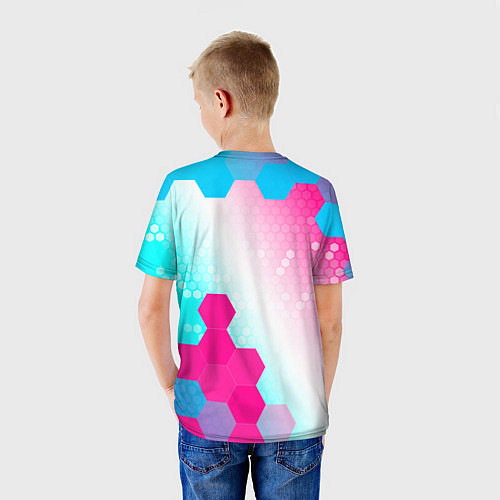 Детская футболка Minecraft neon gradient style вертикально / 3D-принт – фото 4