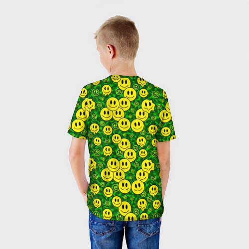 Детская футболка Камуфляжные смайлики / 3D-принт – фото 4