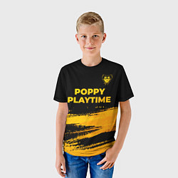 Футболка детская Poppy Playtime - gold gradient посередине, цвет: 3D-принт — фото 2