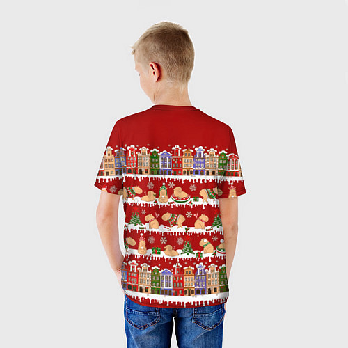 Детская футболка Капибара на Новый год / 3D-принт – фото 4
