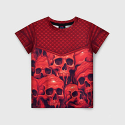 Детская футболка Расплавленные красные черепа
