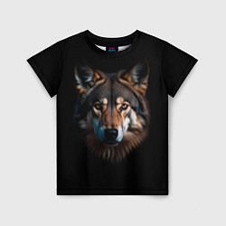 Детская футболка Серый хищник волк
