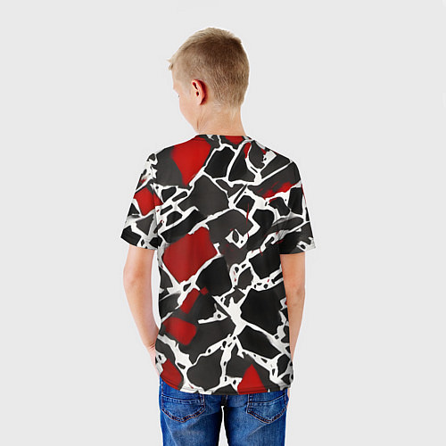 Детская футболка Кляксы чёрные и красные / 3D-принт – фото 4