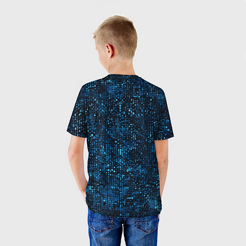 Детская футболка Синие точки на чёрном фоне / 3D-принт – фото 4